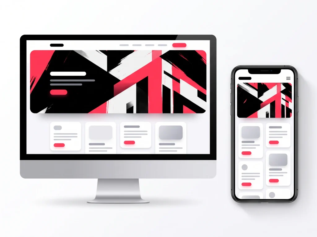A genuinely premium, modern website design shown across desktop and mobile, not a generic off-the-shelf template.